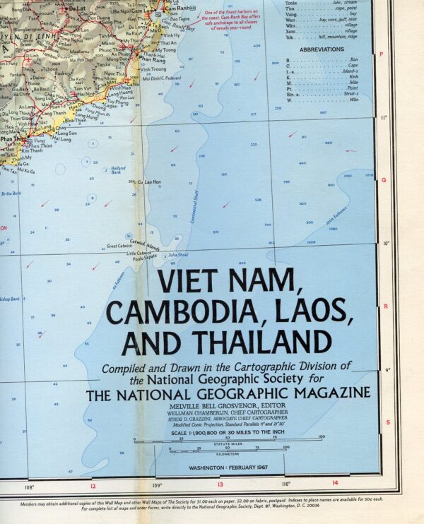 National Geographic Map February 1967-0